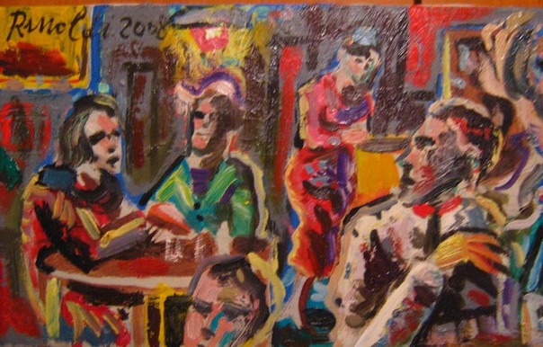 Cafè in Sutrio,oil on canvas,cm.25 x 37,2008