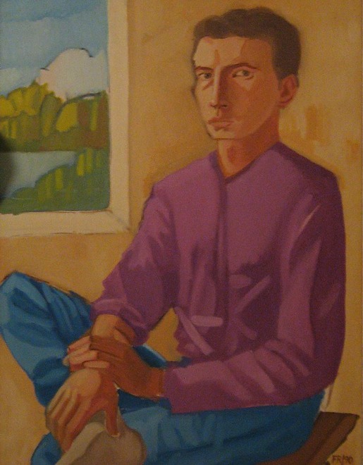 Mr Francesco B(the Judging Boy)1990,60 x 80 cm,oil on canvas. copy