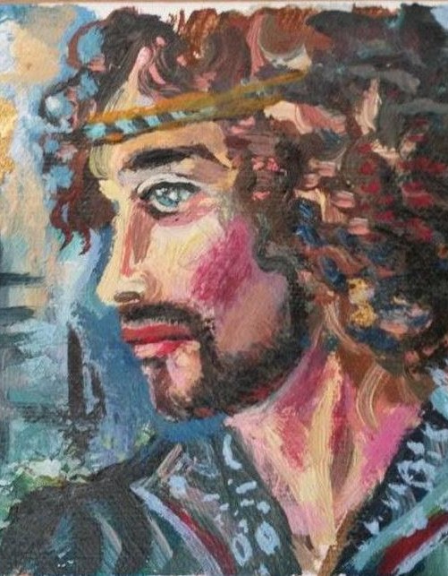 Mr Giuseppe Fox.oil on canvas,cm.18 x 12,2012