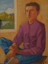 Mr Francesco B(the Judging Boy)1990,60 x 80 cm,oil on canvas. copy